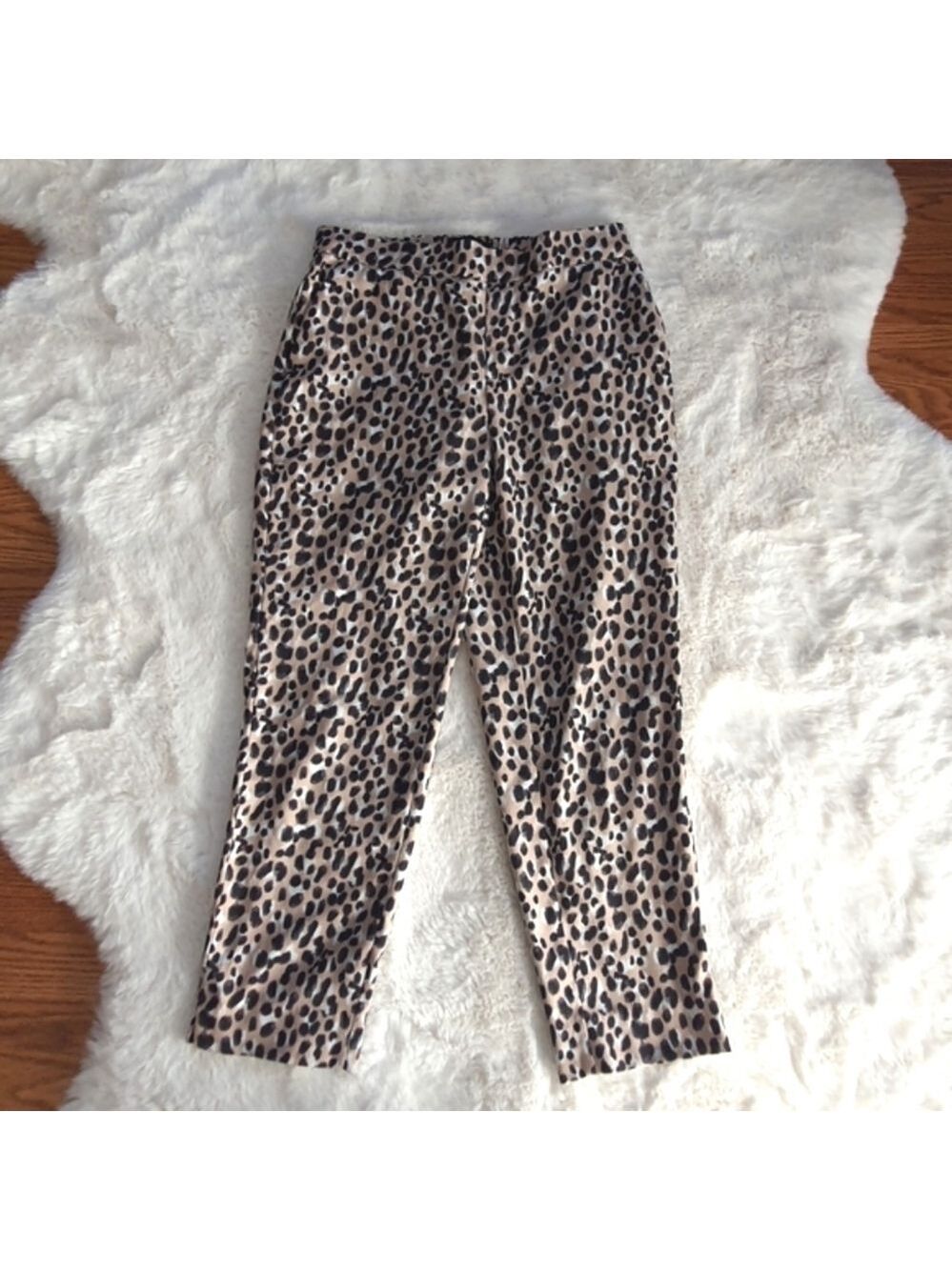 Banana Republic Hayden Leopard Print Pant Womens 6P Stretch Waist Pull-on